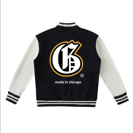 Two-Tone Fleeced Varsity Jacket