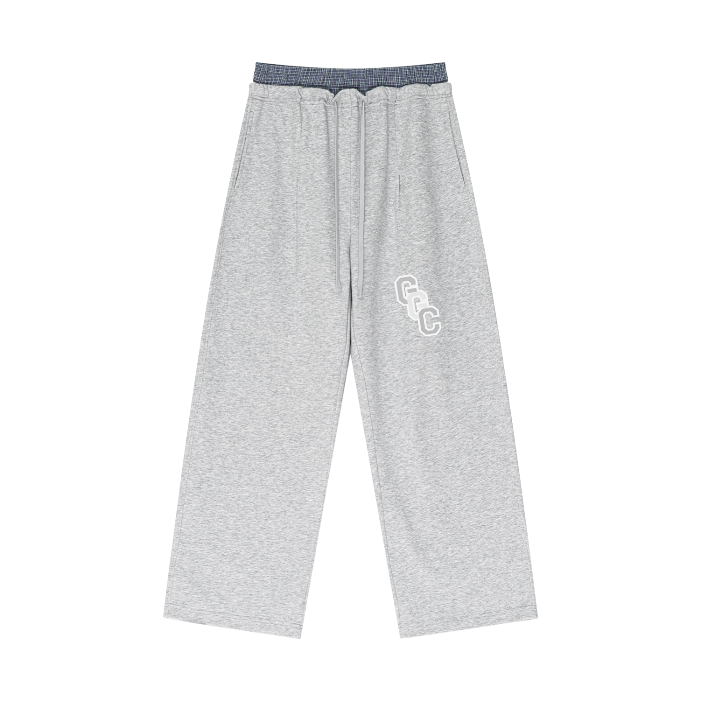 Plaid Contrast Waist Pants