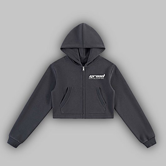 Essential Cropped Zip-Up Hoodie