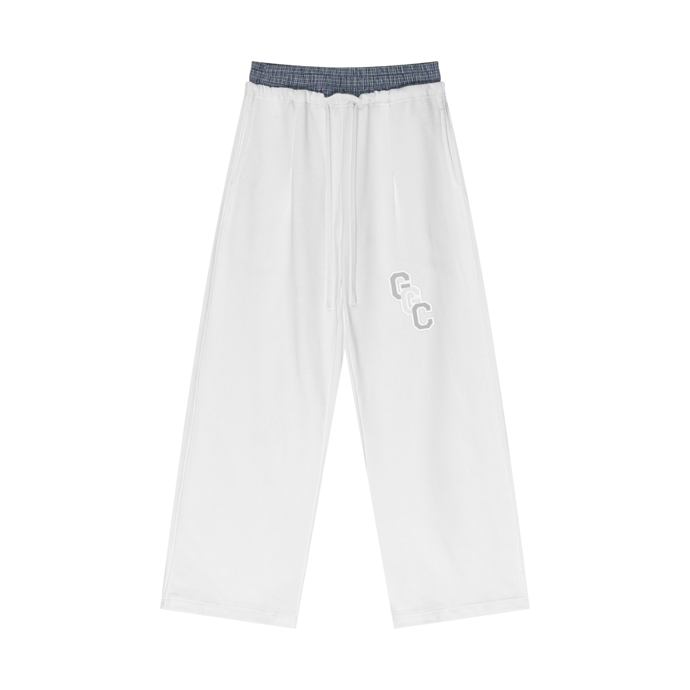 Plaid Contrast Waist Pants
