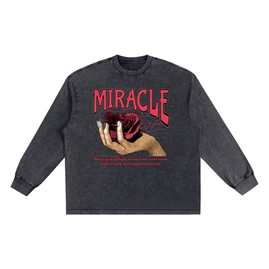 Snow Washed Frayed Edge T-Shirt