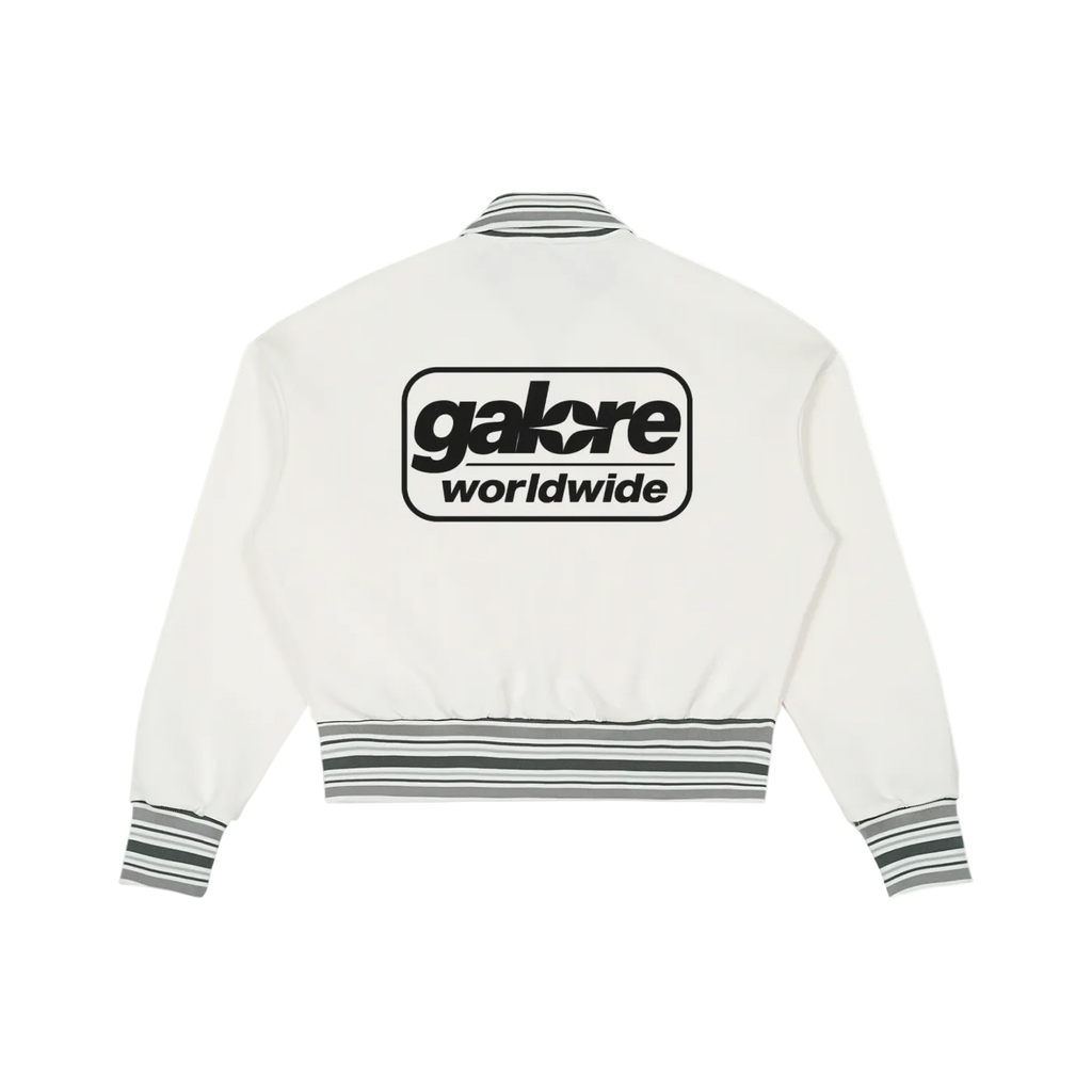 Galore Striped Rib Collar Zip Jacket