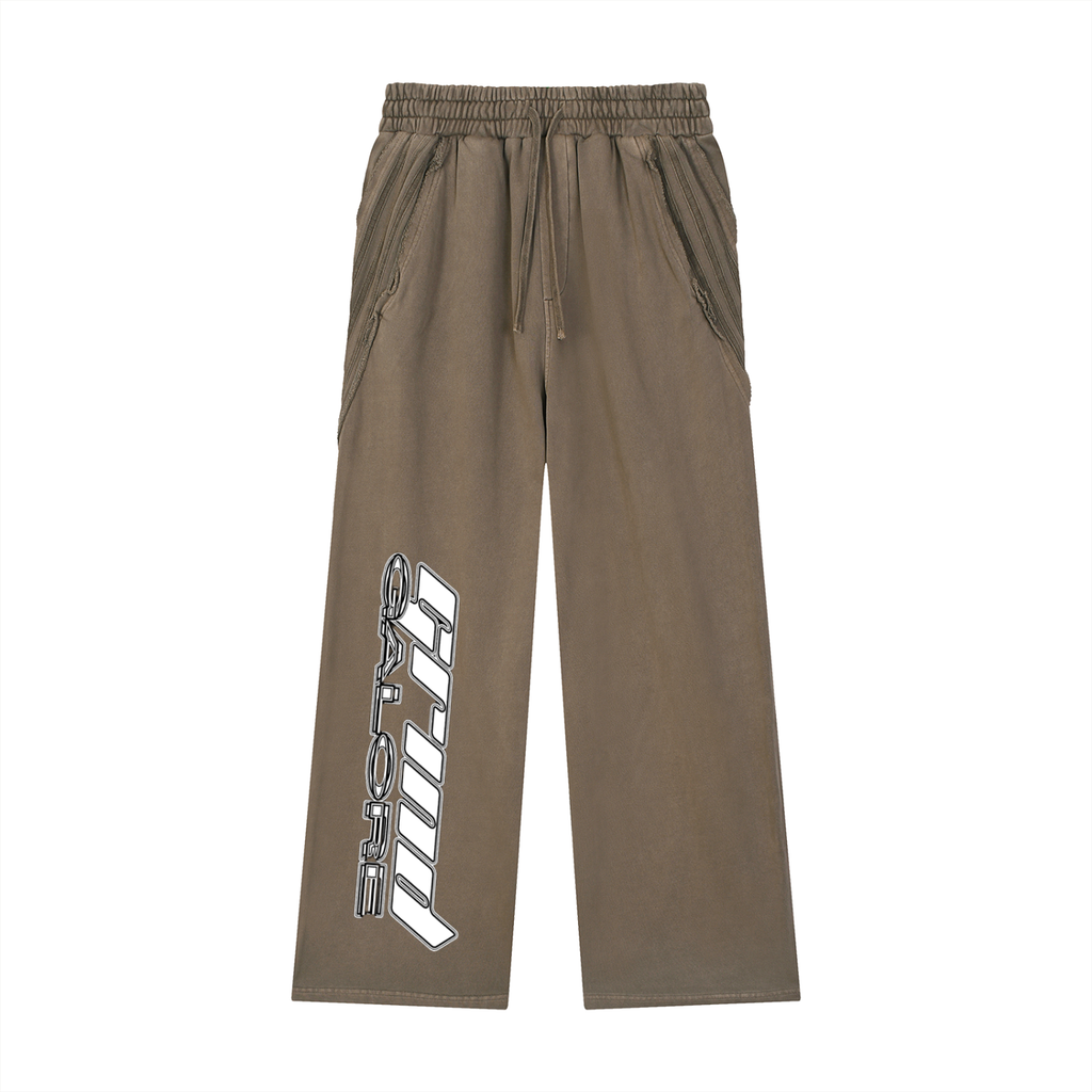 Snow Washed Tape Raw Edge Sweatpants