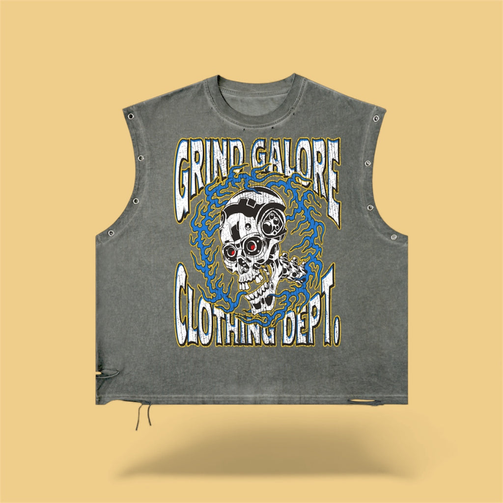 GG Clothing Department - 
Distressed Grommet Eyelet Tank Top