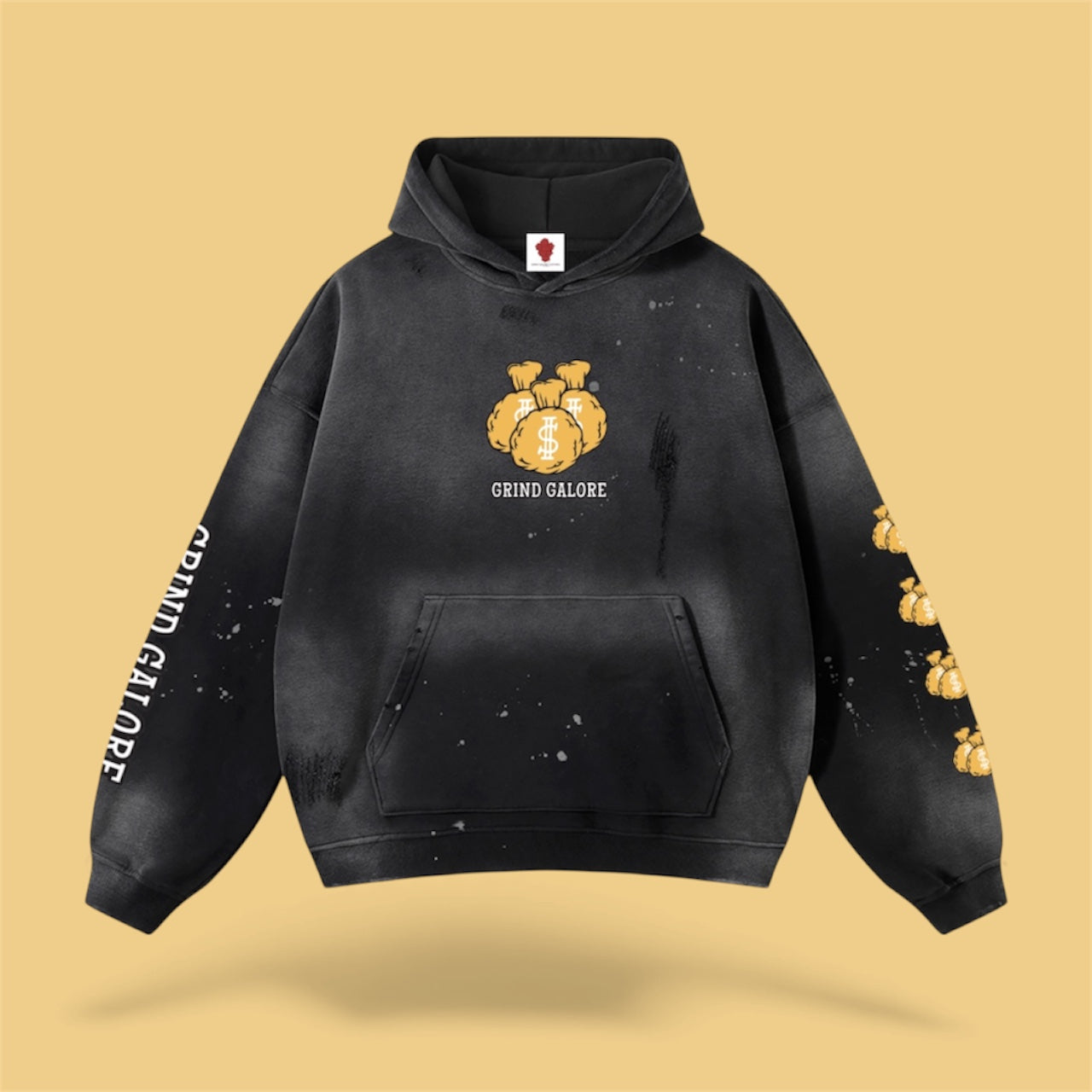 Vintage Washed Frayed Fleece Hoodie