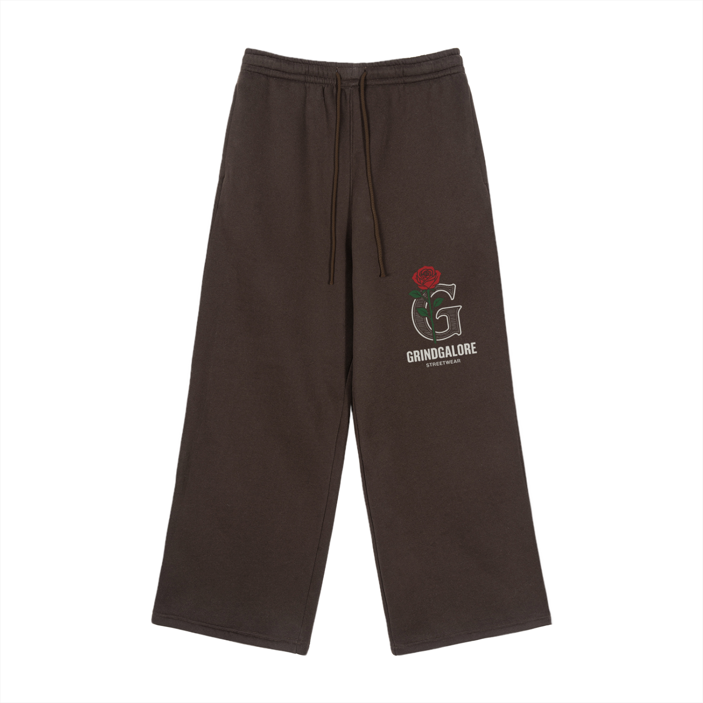 Fleece Drawstring Straight-Leg Sweatpants