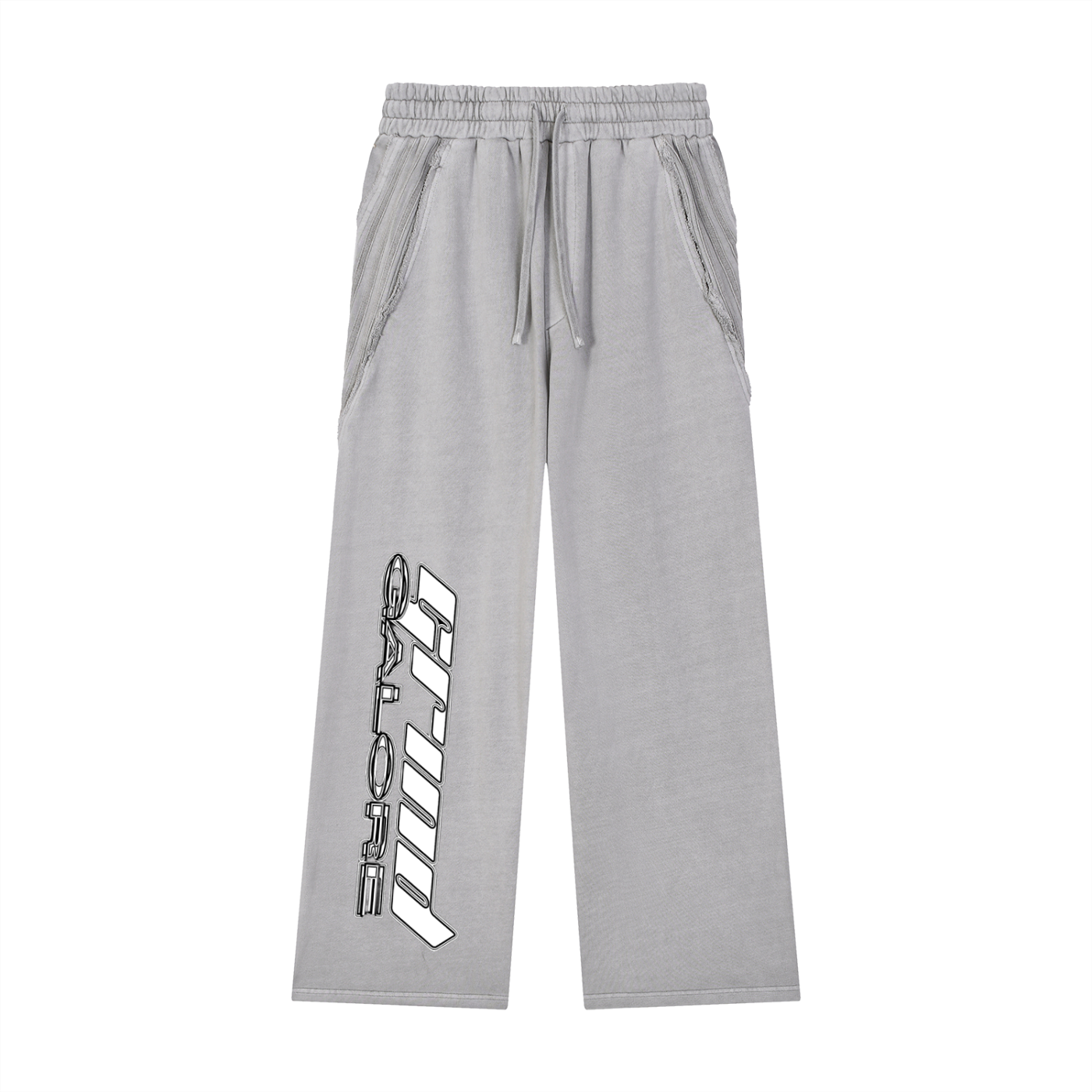 Snow Washed Tape Raw Edge Sweatpants