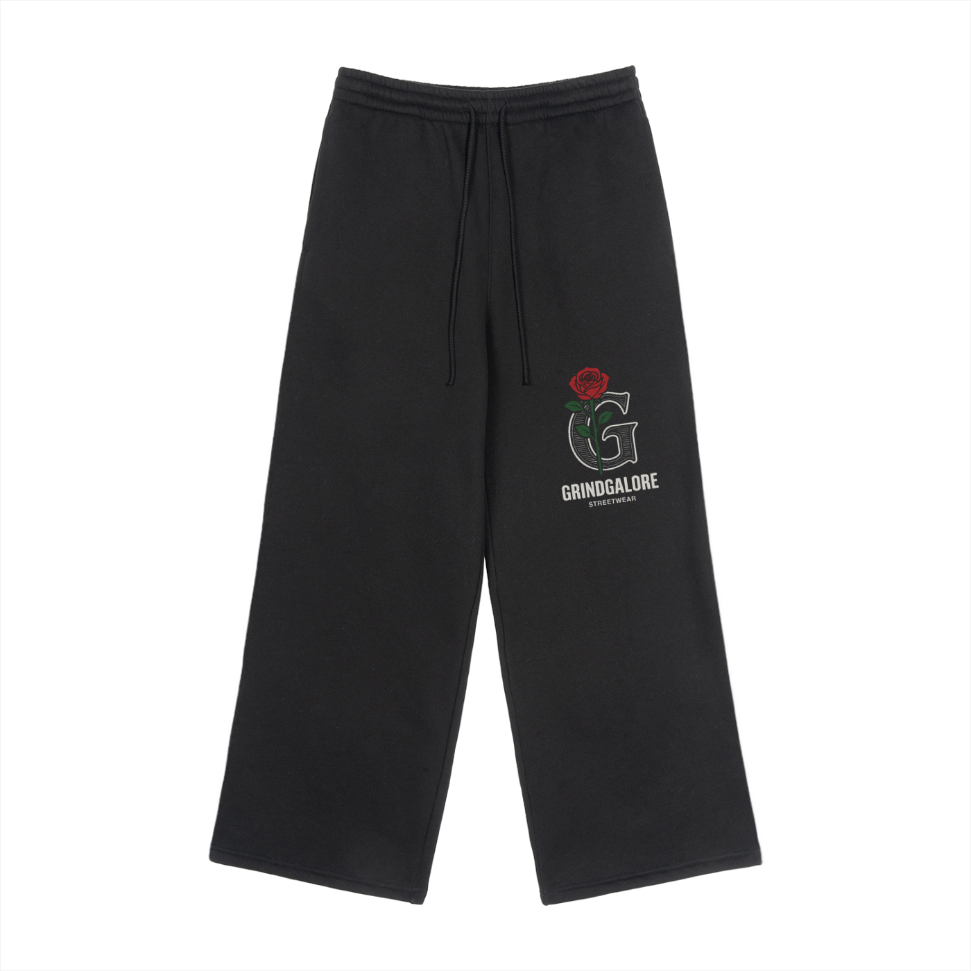 Fleece Drawstring Straight-Leg Sweatpants
