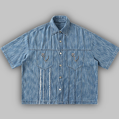Denim Short-Sleeve Shirt
