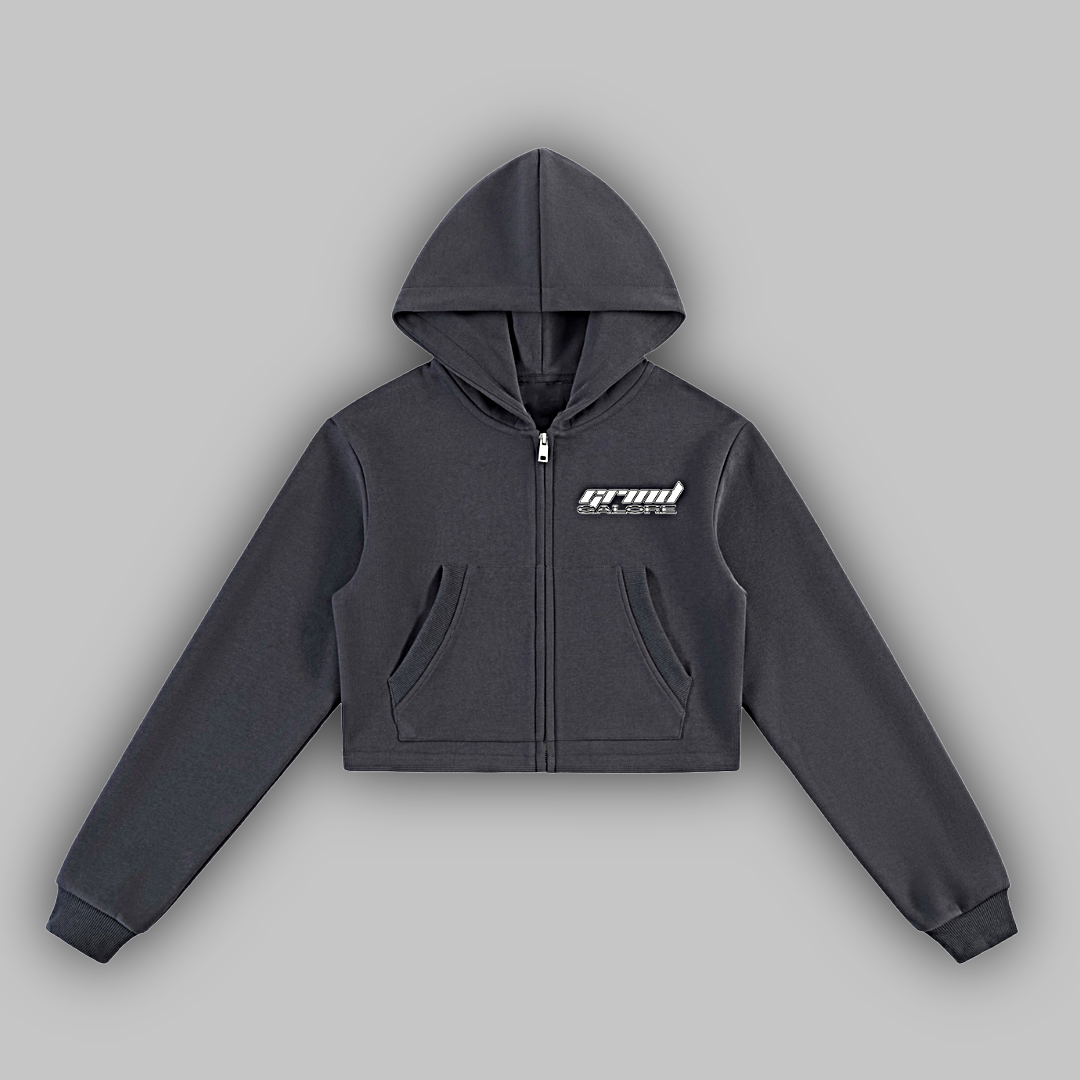 Essential Cropped Zip-Up Hoodie
