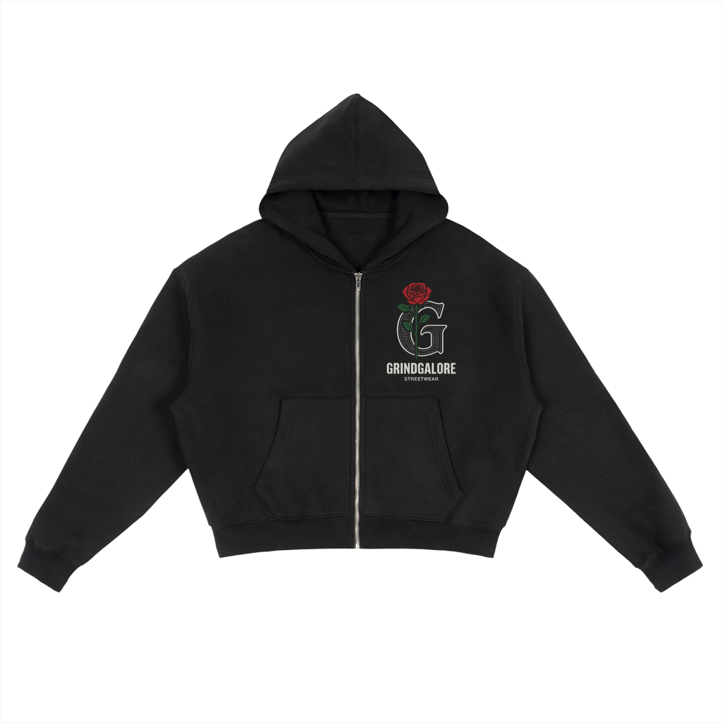 Fleece Zip-Up Boxy Hoodie