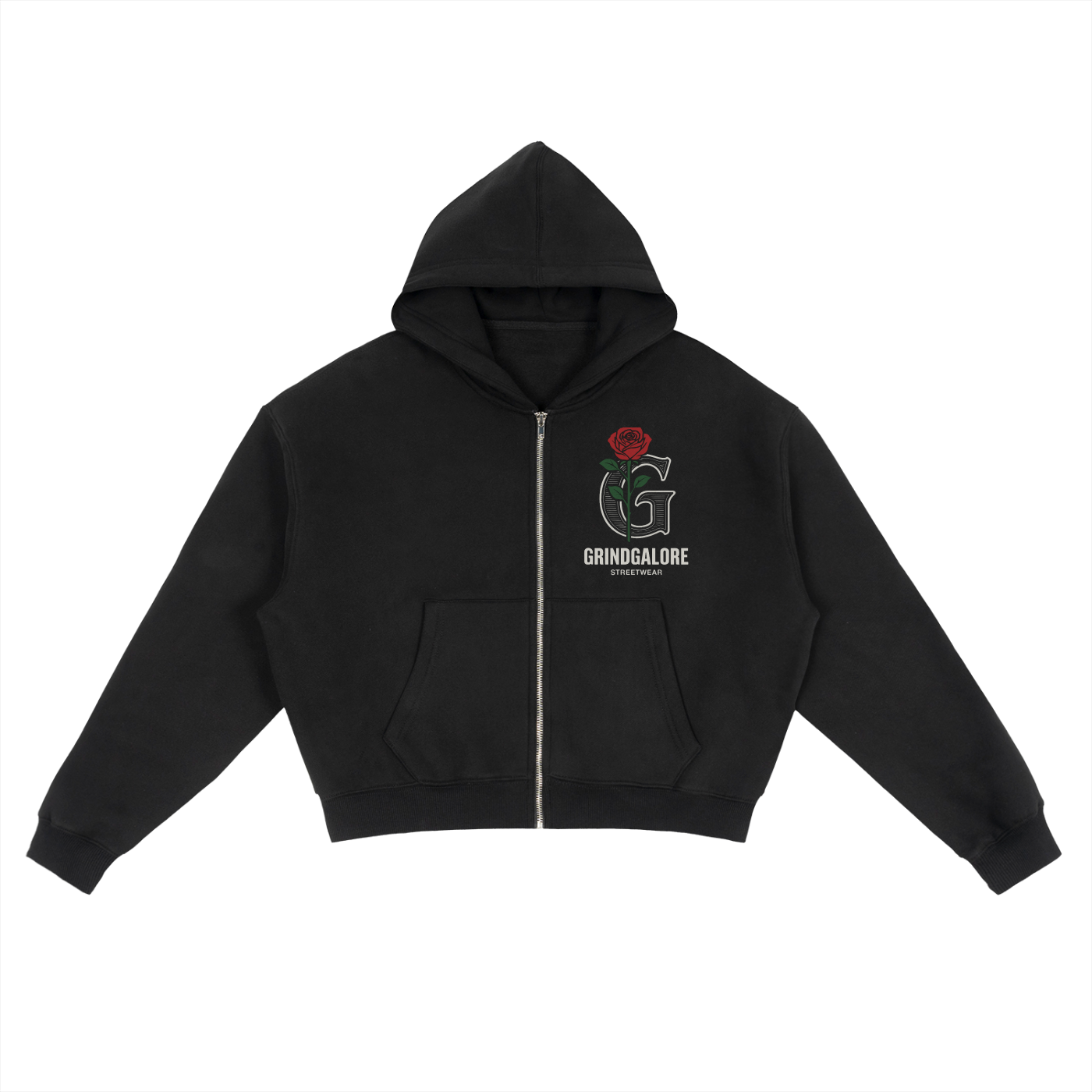 Fleece Zip-Up Boxy Hoodie