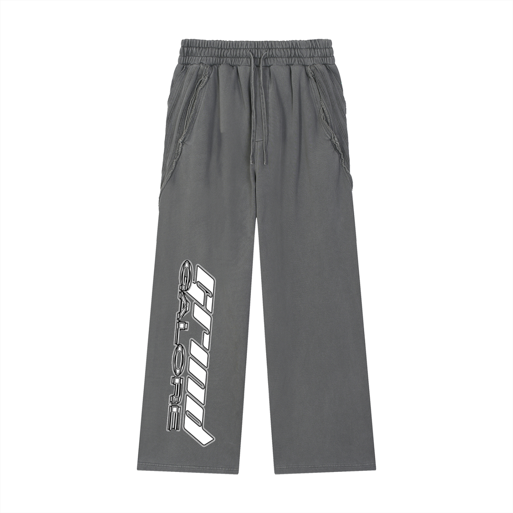 Snow Washed Tape Raw Edge Sweatpants
