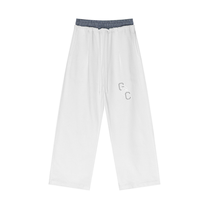 Plaid Contrast Waist Pants