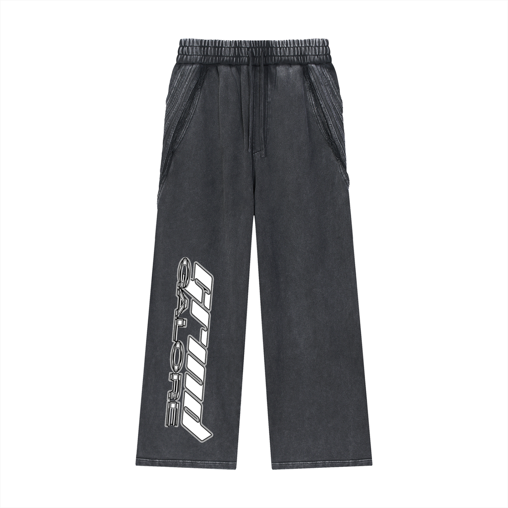 Snow Washed Tape Raw Edge Sweatpants