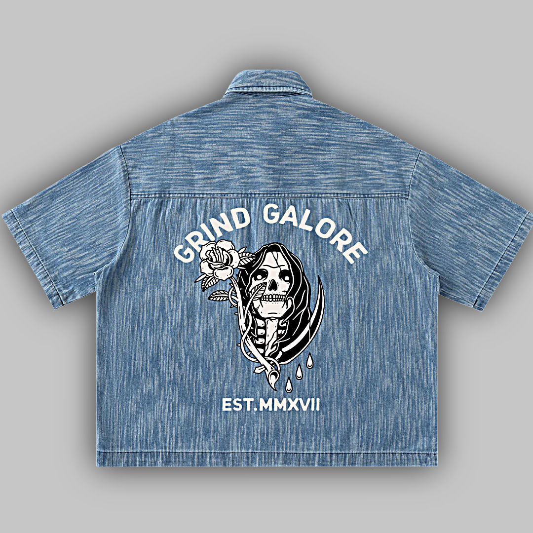 Denim Short-Sleeve Shirt