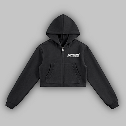 Essential Cropped Zip-Up Hoodie