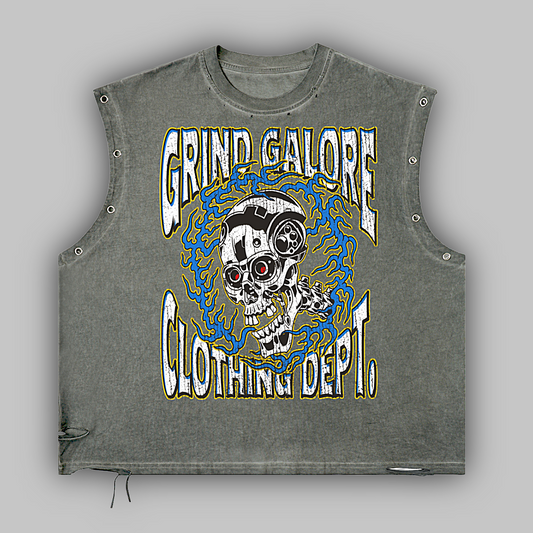 Distressed Grommet Eyelet Tank Top