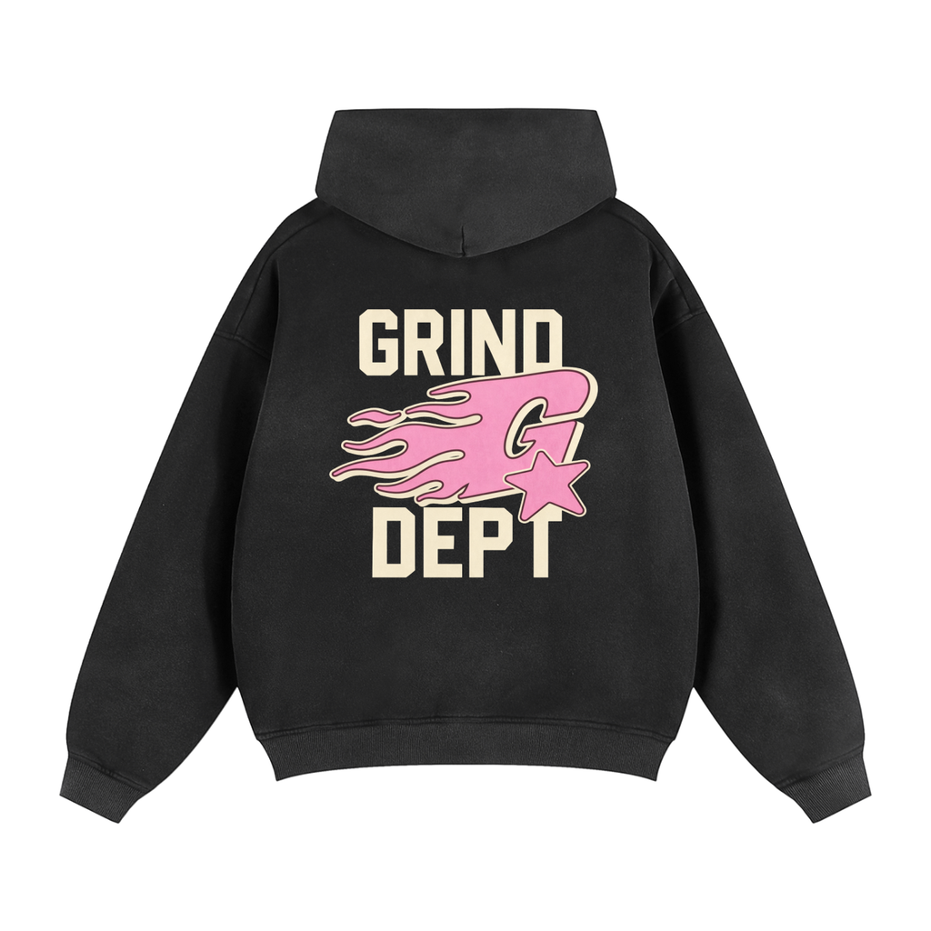 Sunfade Two-way Zipper Boxy Fleece Hoodie