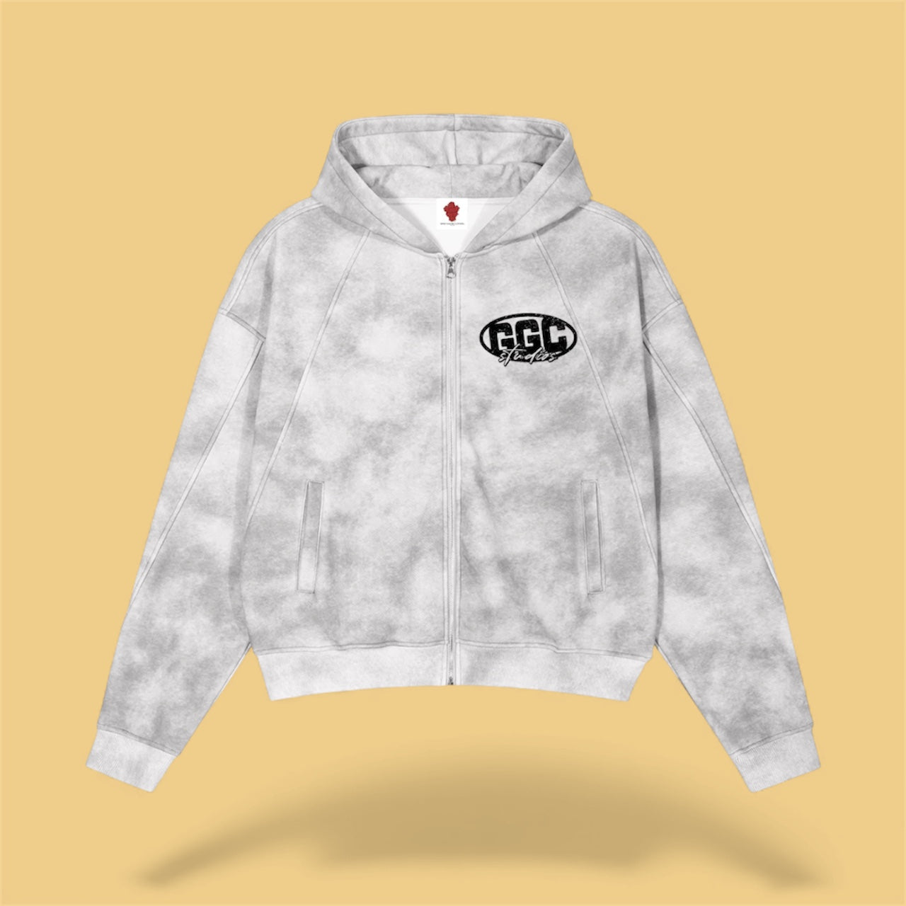 Dirty Washed Zip-Up Fleece Hoodie