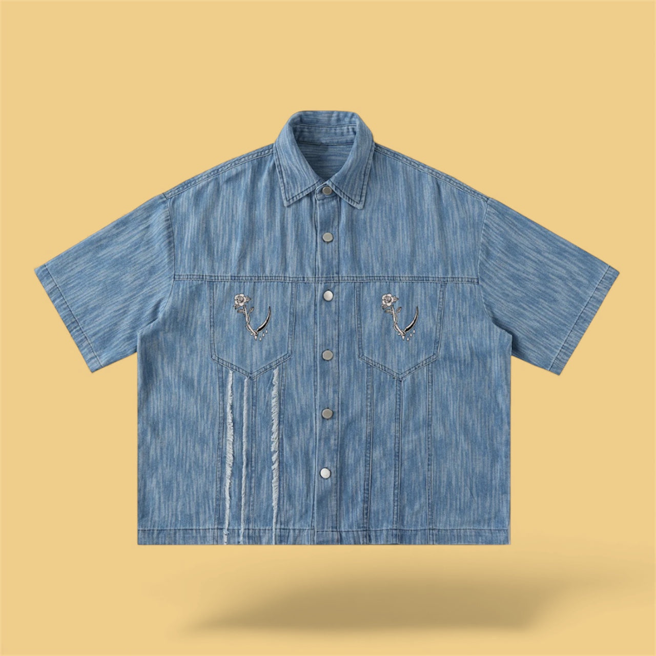 Denim Short-Sleeve Shirt