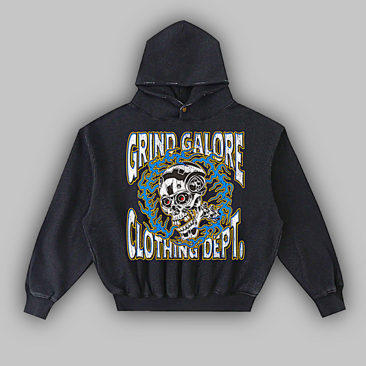 Frayed Enzyme Washed Fleece Hoodie