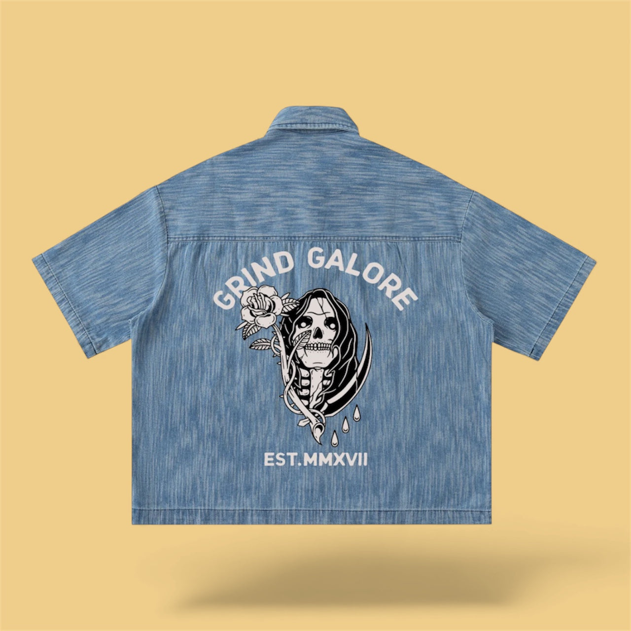 Denim Short-Sleeve Shirt