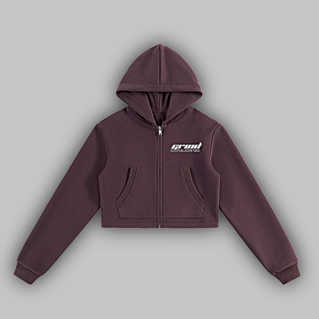Essential Cropped Zip-Up Hoodie
