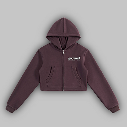 Essential Cropped Zip-Up Hoodie