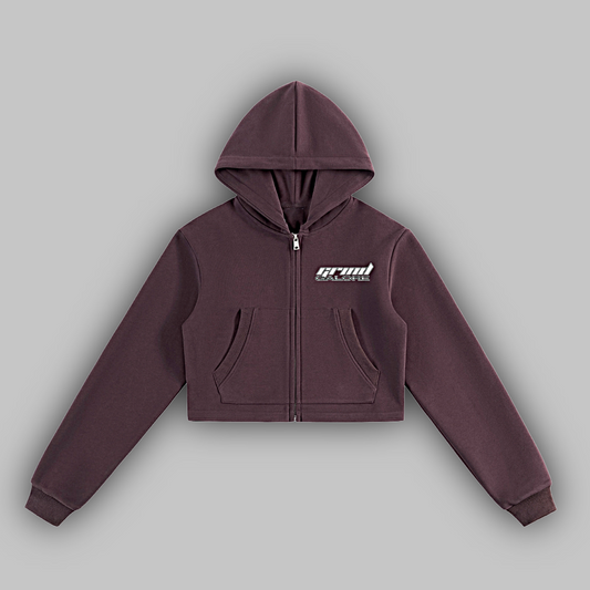 Essential Cropped Zip-Up Hoodie