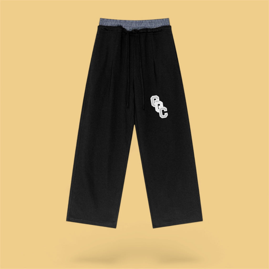 Women’s Plaid Contrast Waist Pants