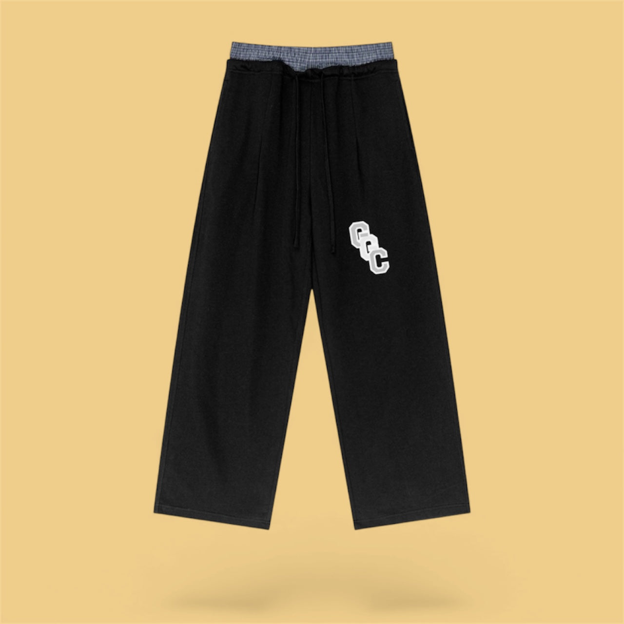 Women’s Plaid Contrast Waist Pants