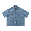 Distressed Wash Short-Sleeve Shirt