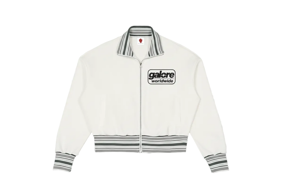 Galore Striped Rib Collar Zip Jacket