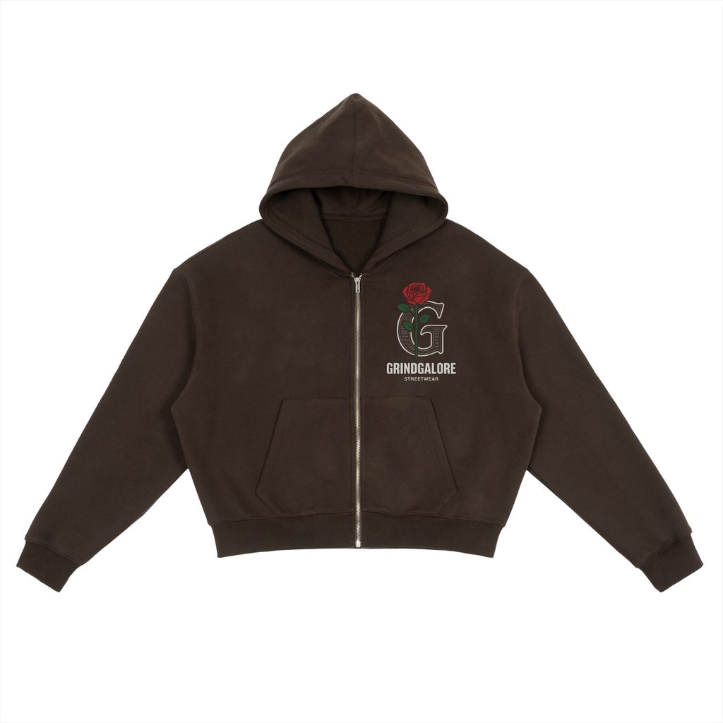 Fleece Zip-Up Boxy Hoodie