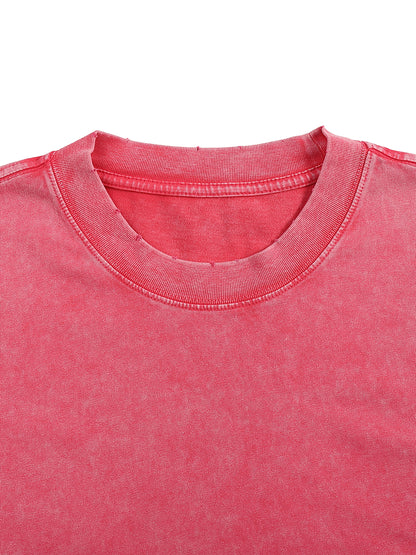 Snow Washed Frayed Edge T-Shirt