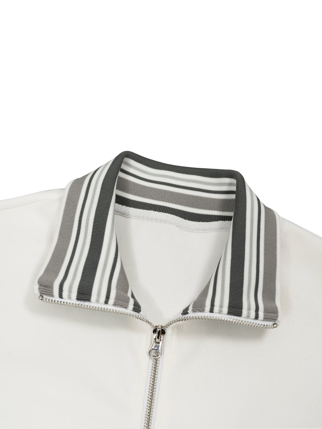 Galore Striped Rib Collar Zip Jacket