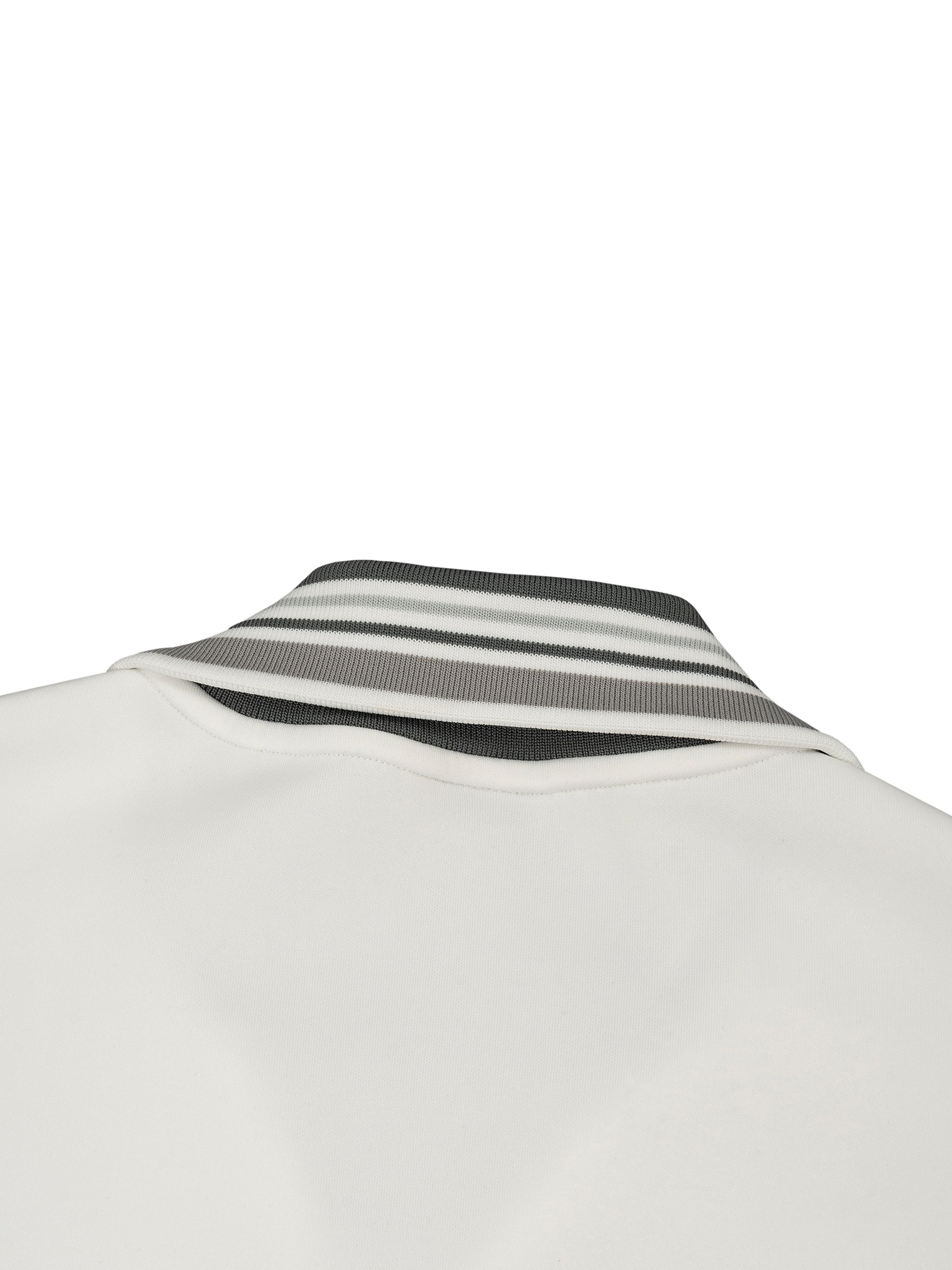 Galore Striped Rib Collar Zip Jacket
